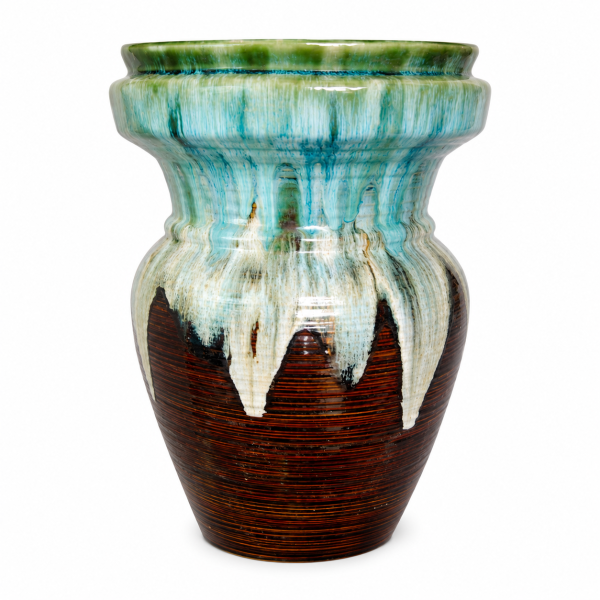 Olive Textured Tall Ceramic Vase